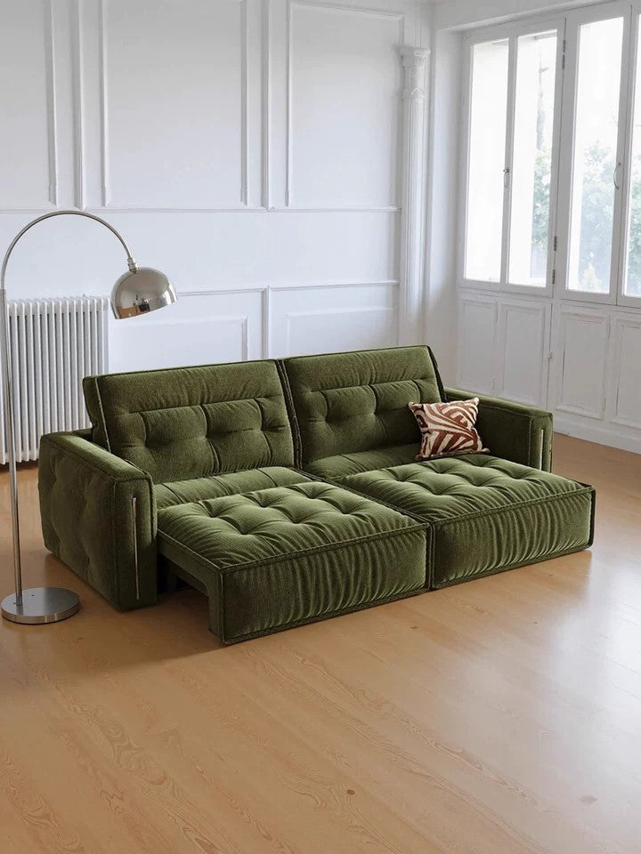 Chenille Sugar Cube Extendable Electric Sofa Bed
