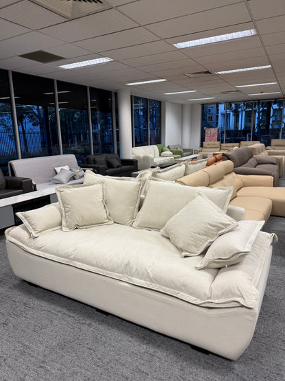 Off-White /Grey Matte Fabric Sailboat Sofa