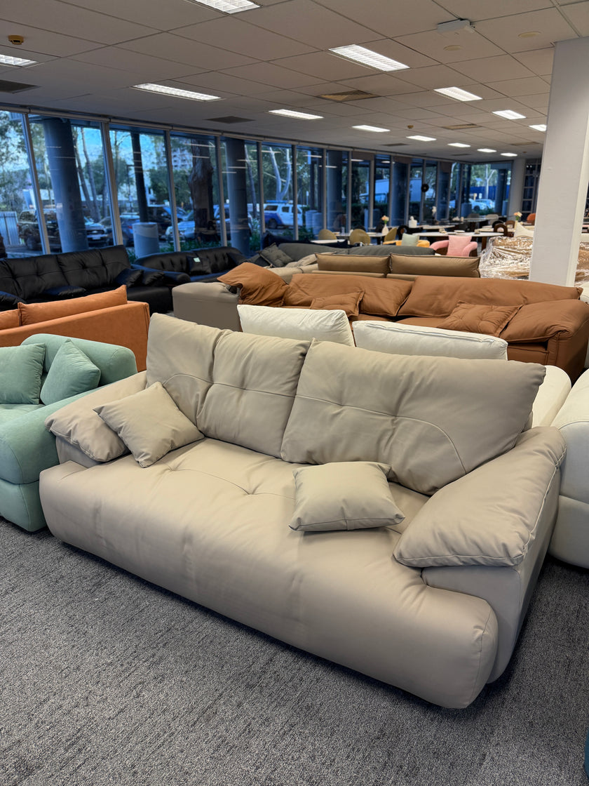 Pre Sale Genuine Leather Straight Sofa Floating Cloud-Style