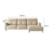 2-3Seater Eco-Leather Chaise Sofa Khaki/Light brown