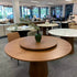 Round Solid Wood/Rock Top Dining Table with Lazy Susan