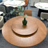 Round Solid Wood/Rock Top Dining Table with Lazy Susan