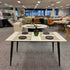 Snow Mountain White Rock Dining Table with Carbon Steel Legs & 4 Chairs