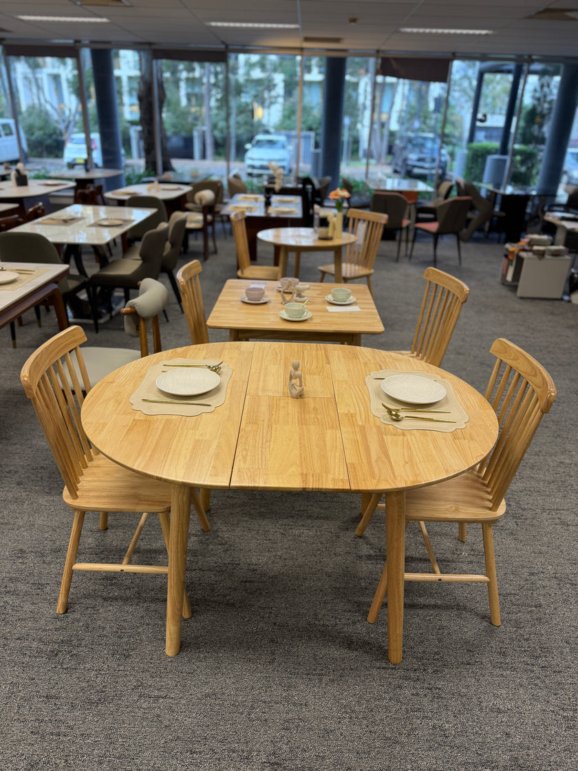 Natural Wood Extendable Dining Table