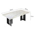 Blue Crystal Luxury Marble black And Silver Color-Blocked Leg Dining Table/140/160/180