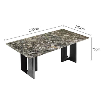 Platinum Diamond Luxury Stone V-Shaped Color-Blocking Leg Dining Table/200