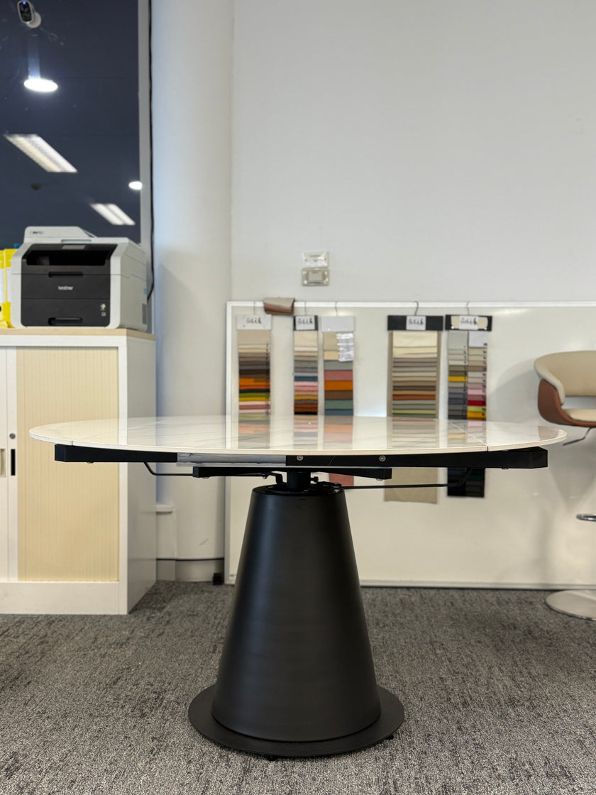 Extendable Sintered Stone Dining Table with Steel Base