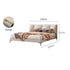 Genuine Leather/Cream White/Soft-Covered/Solid Wood Bed/153/183
