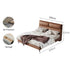 Pre Sale Leather/Brown/Soft-Covered/Solid Wood/Soft Bed/153/183