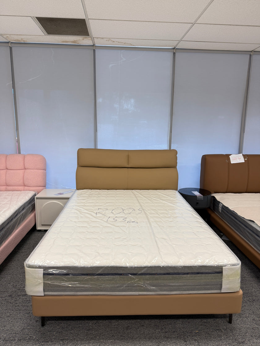 Pre Sale Leather/Brown/Soft-Covered/Solid Wood/Soft Bed/153/183