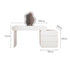 Beige Cloud Mirror Dressing Table with Three-Drawer Cabinet and Stool Set