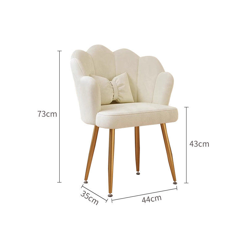 Beige Cloud Mirror Dressing Table with Three-Drawer Cabinet and Stool Set