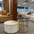 Pre Sale Circular Gray/White Cabinet/Rock Panel Countertop/Glass Iron Art/Small Coffee Table
