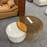 Pre Sale Circular Gray/White Cabinet/Rock Panel Countertop/Glass Iron Art/Small Coffee Table