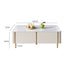 White Rock Slab/Coffee Table With Vertical Stripe Sides/Gold Feet