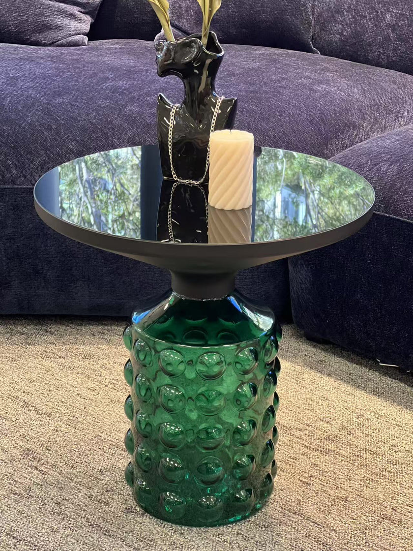 Modern Tempered Glass Tall Side Table