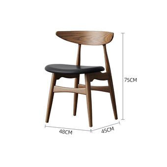 Walnut Black PU Cushion Hansen Chair