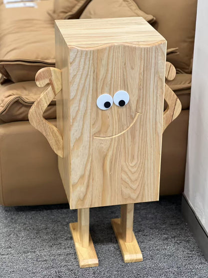 Natural Wood-colored Creative Robot Storage Cabinet