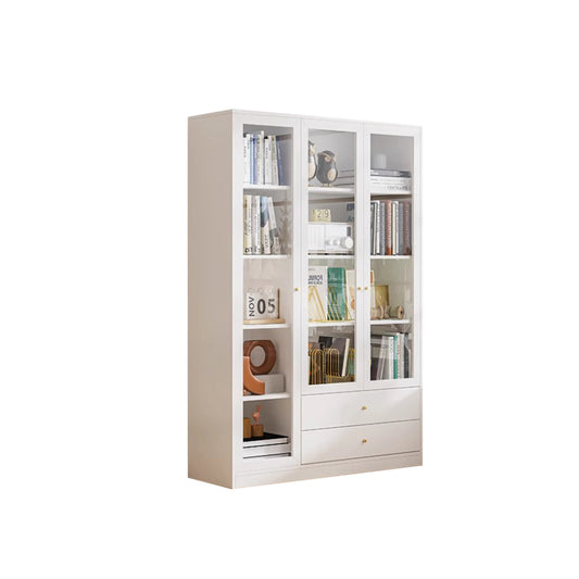 White Bookcase With Doors Modern Bookshelf