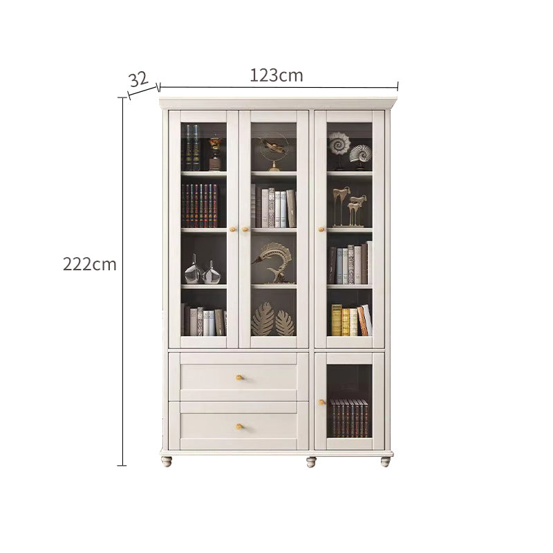 White Bookcase With Doors Modern Bookshelf
