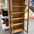 Walnut-Stained Ash Wood Bookcase with Glass Doors