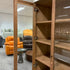Walnut-Stained Ash Wood Bookcase with Glass Doors