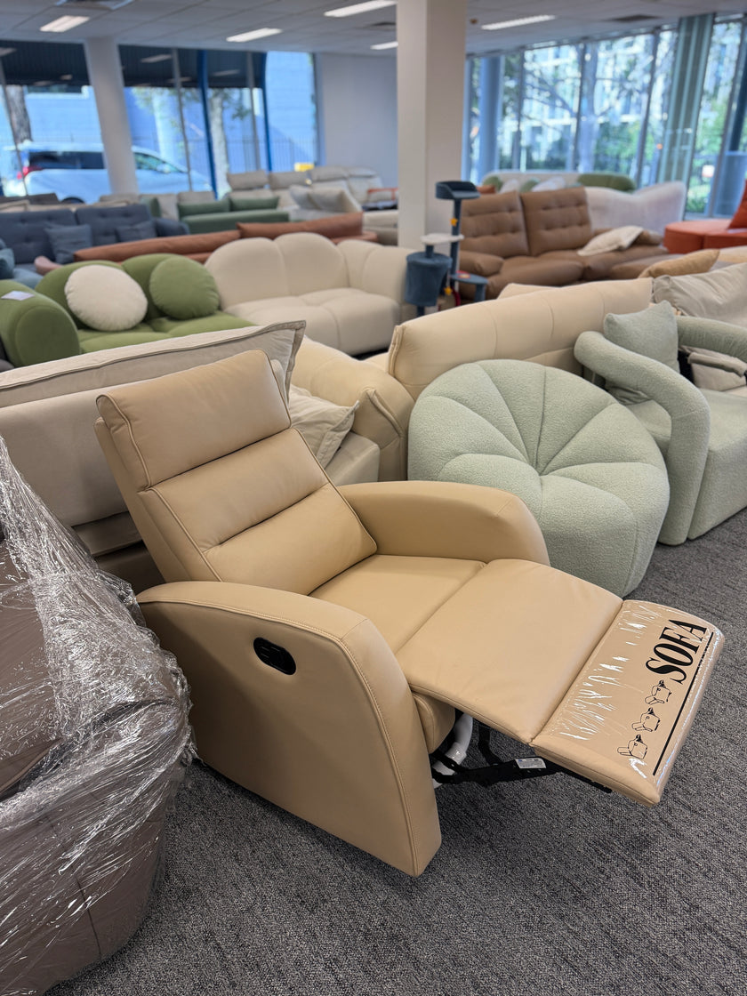 Cream Almond Manual Reclining Executive Lounge Chair