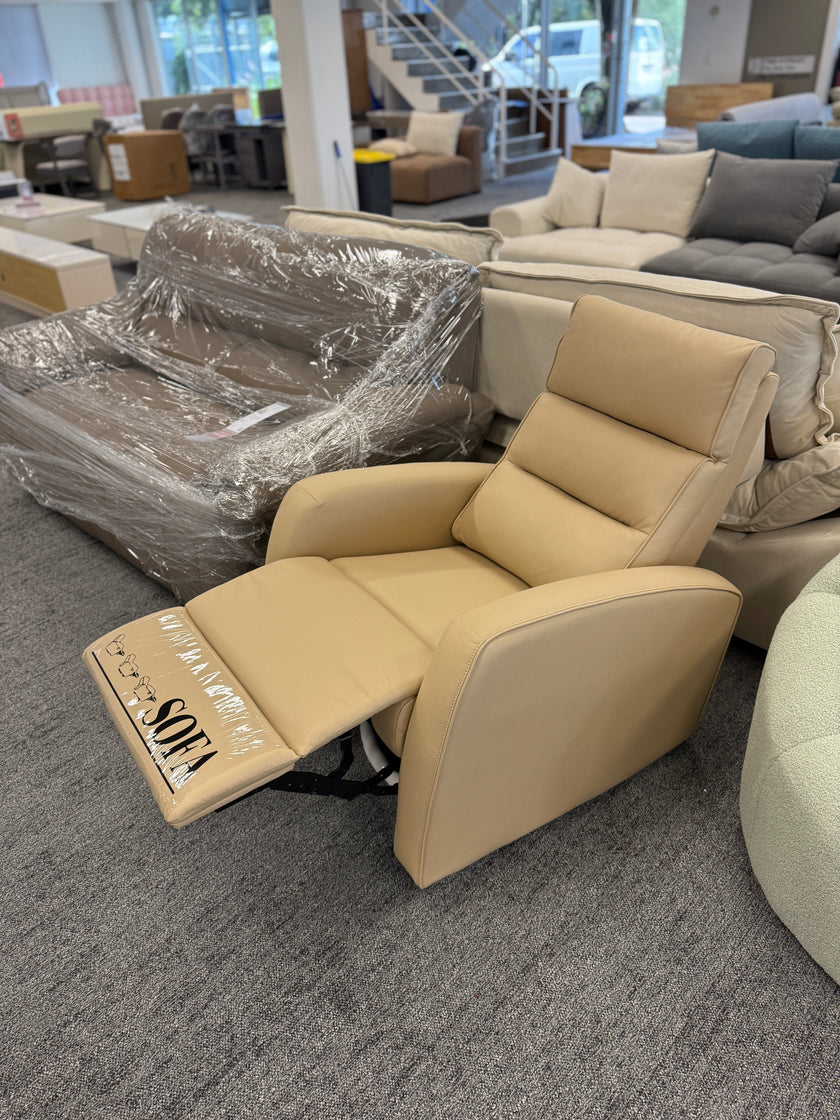 Cream Almond Manual Reclining Executive Lounge Chair
