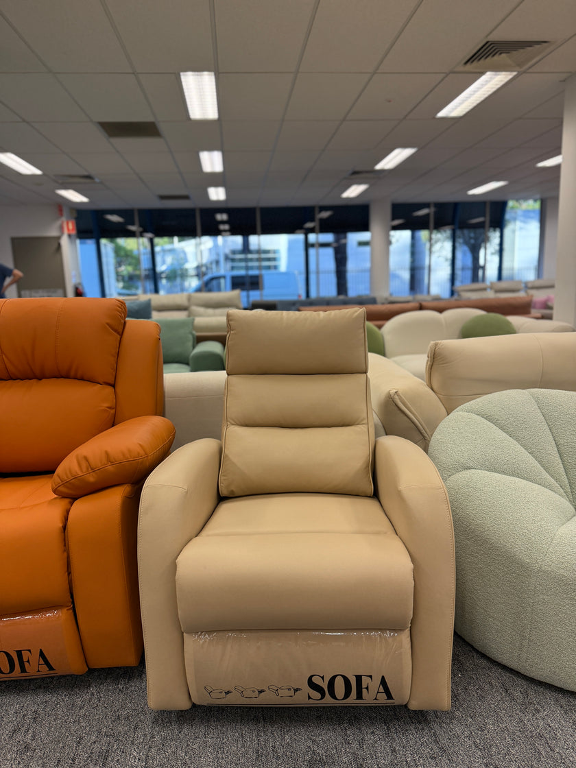Cream Almond Manual Reclining Executive Lounge Chair