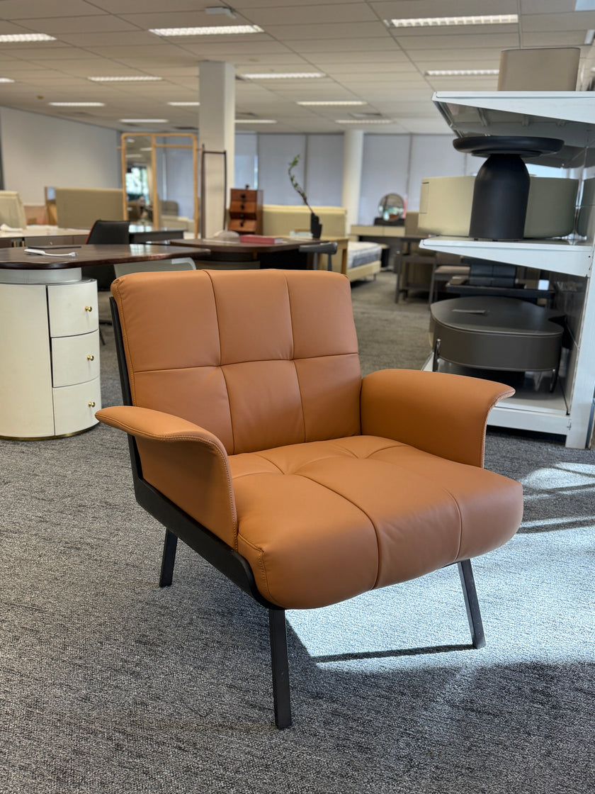 Brown Silicone Leather Lounge Chair