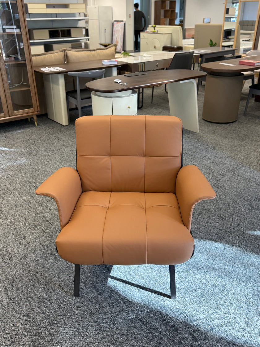 Brown Silicone Leather Lounge Chair