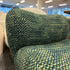 Green Cotton-Linen Molded Foam Bubble Lounge Chair with Ottoman