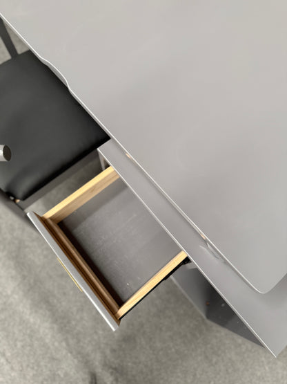 Gray Solid Wood Desk/Bucket Cabinet/Chair