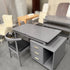 Gray Solid Wood Desk/Bucket Cabinet/Chair