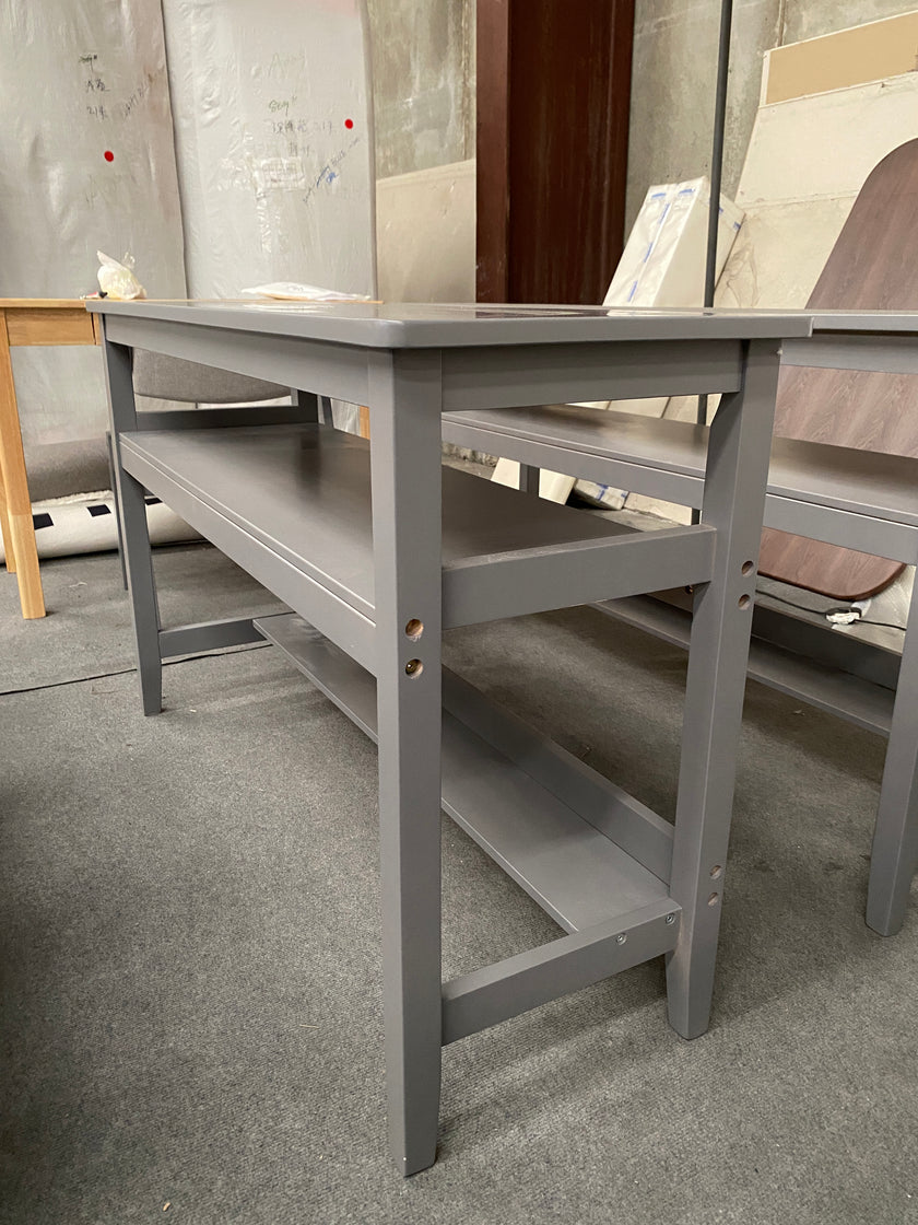 Gray Solid Wood Multi-Layer Desk/1.2M-1.4M