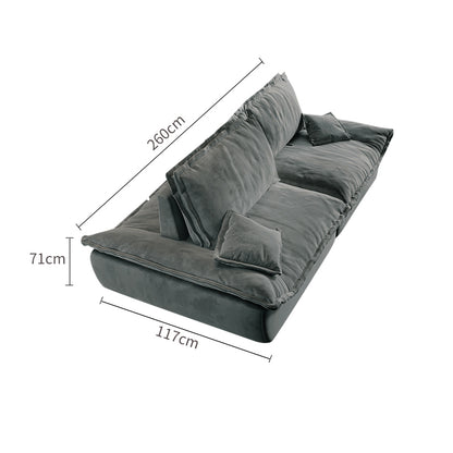 Off-White /Grey Matte Fabric Sailboat Sofa