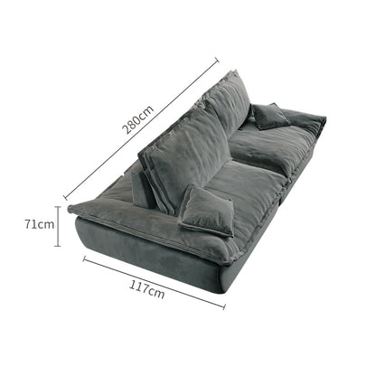 Off-White /Grey Matte Fabric Sailboat Sofa