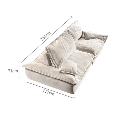Off-White /Grey Matte Fabric Sailboat Sofa