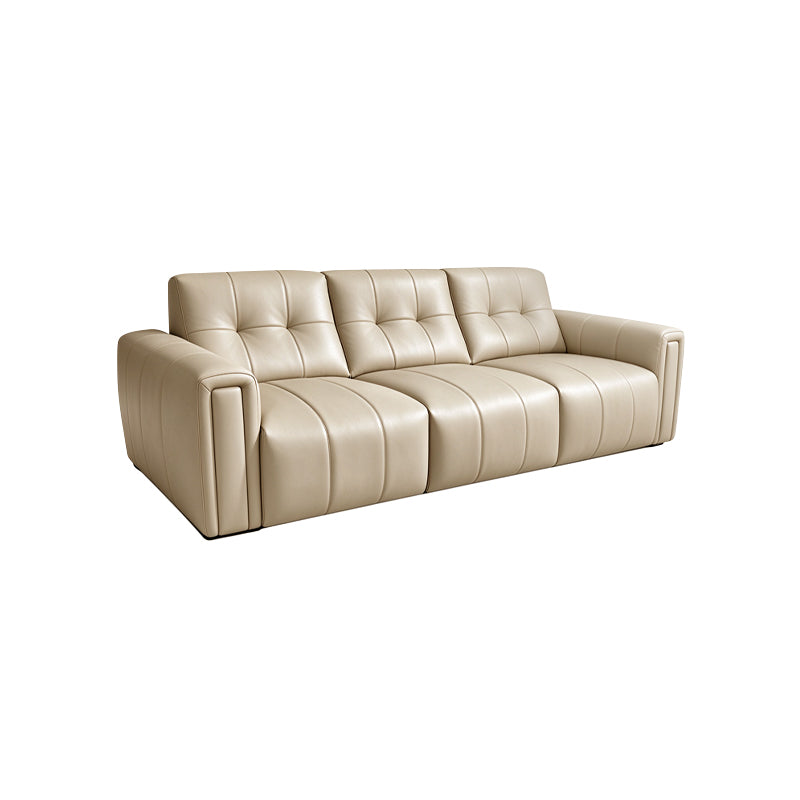 Eco-Leather 3-Seater Electric Extendable Sofa Light Khaki