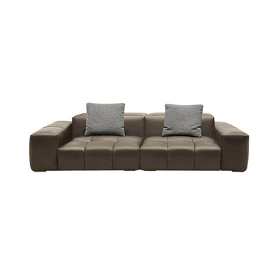 Genuine Leather Pixel-Style Sofa Brown