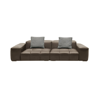 Genuine Leather Pixel-Style Sofa Brown