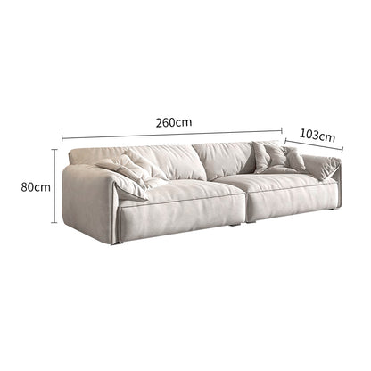Light Beige Suede Fabric Elephant Ear Sofa