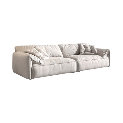 Light Beige Suede Fabric Elephant Ear Sofa