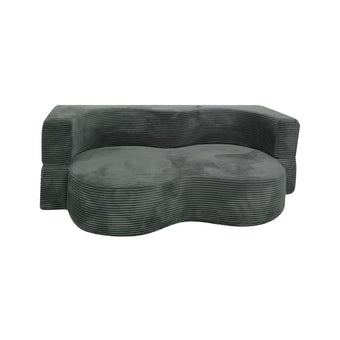 Grey Corduroy Convertible Sofa/Sofa Bed