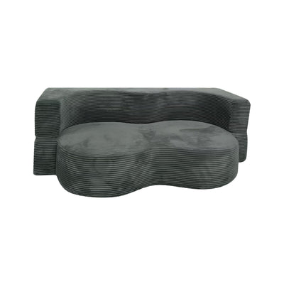 Grey Corduroy Convertible Sofa/Sofa Bed