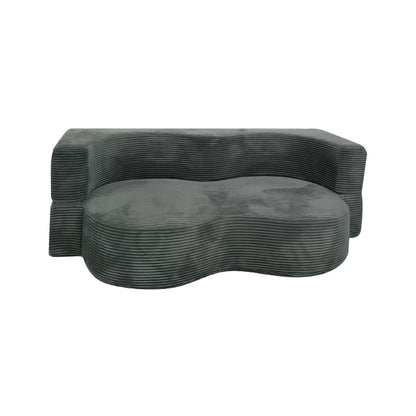 Grey Corduroy Convertible Sofa/Sofa Bed