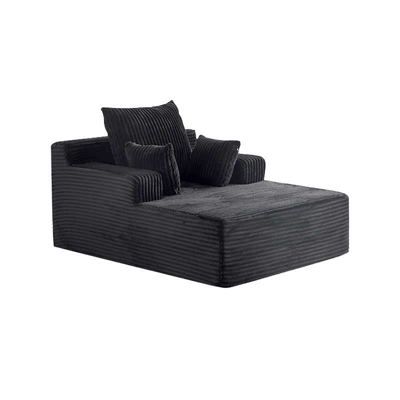 Black Corduroy Single Seater Sofa