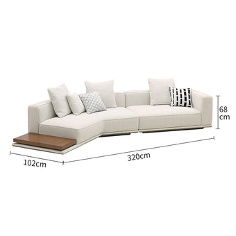 High-End Custom Horizon Sofa with Wooden Coffee Table Model 320