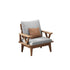 Nordic style beige linen fabric upholstered ash wood three-seater sofa