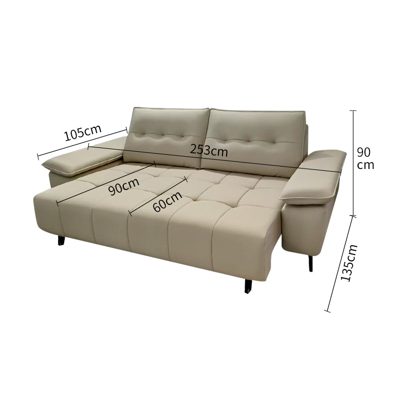 Pre Sale Beige eco-leather electric sofa bed